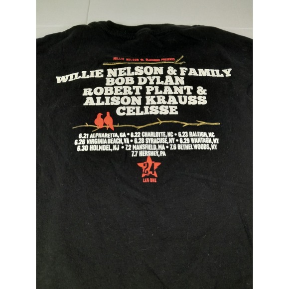 WILLIE NELSON 2016 Outlaw Music Festival  Dylan Robert Plant Tour T Shirt Sz S - Picture 1 of 11